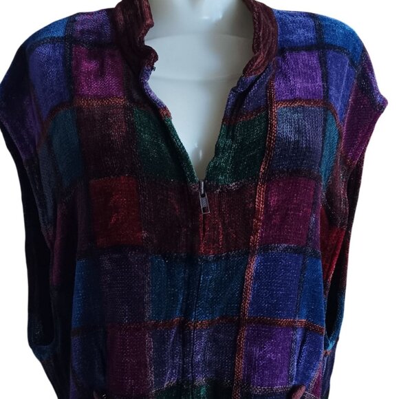 Vintage Women's Large  Jacket Loominus Handwovens Patchwork Art Sleeveless Vest - Picture 1 of 6